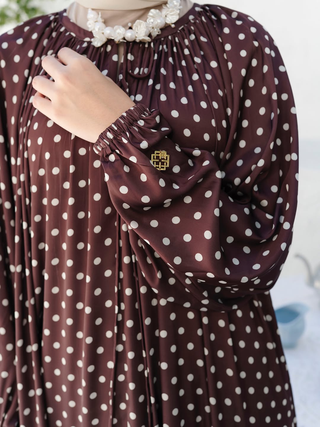 Nouf Dress in Rich Brown