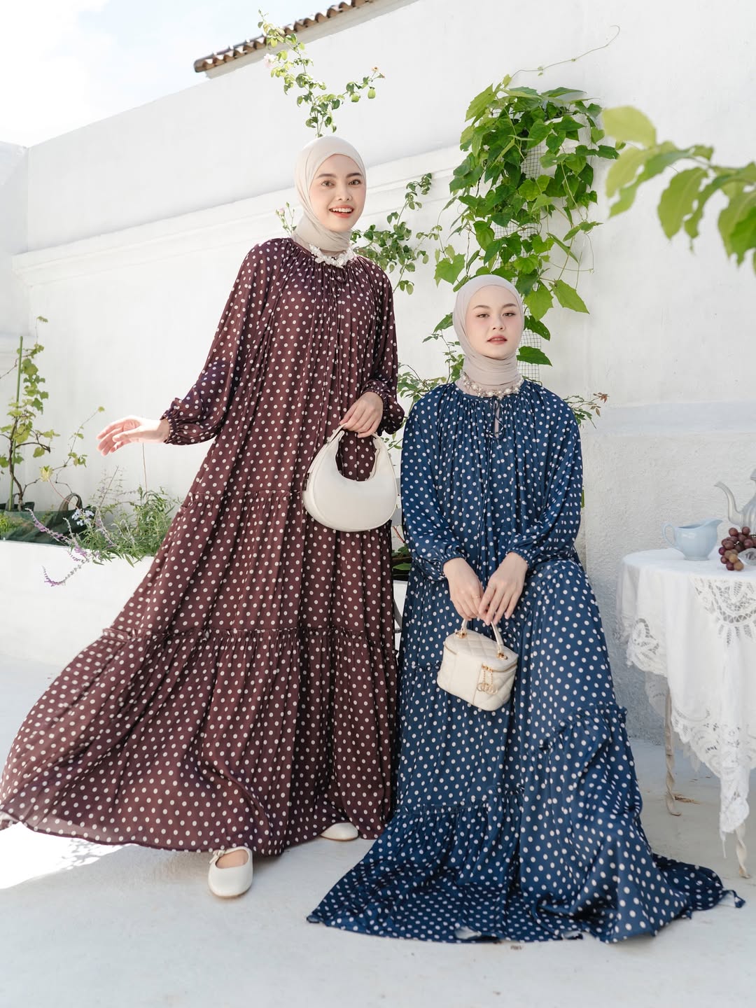 Nouf Dress in Rich Brown