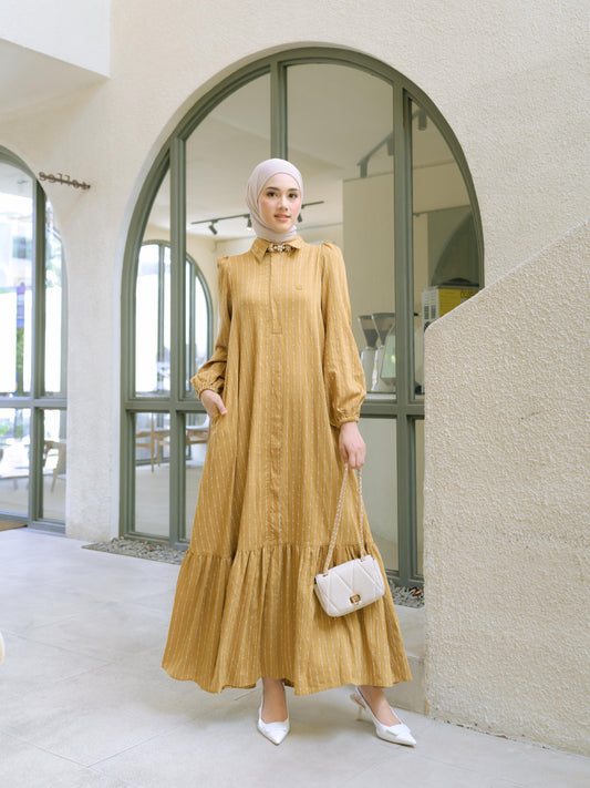 Nuela Dress in Mustard