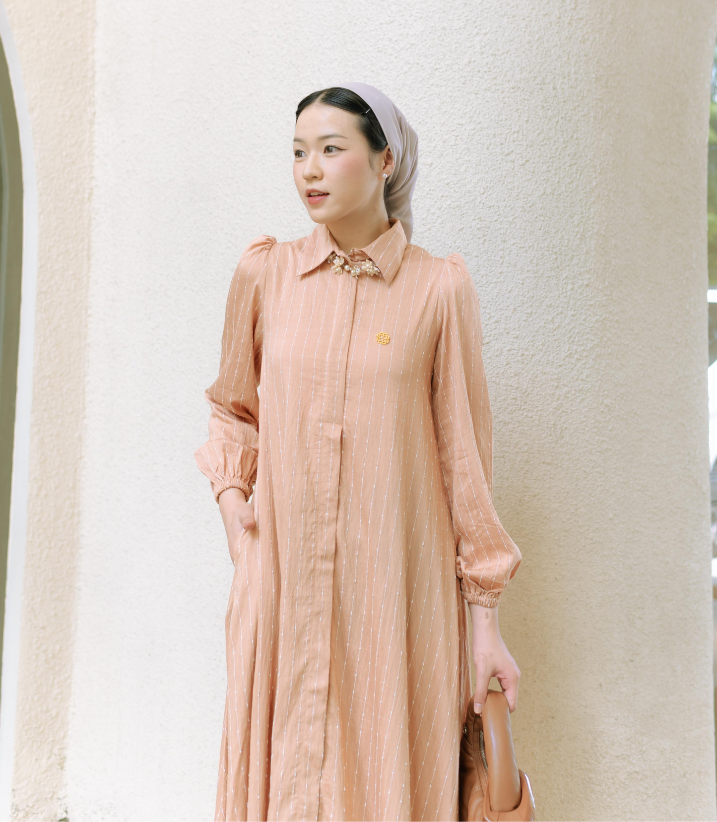 Nuela Dress in Salmon