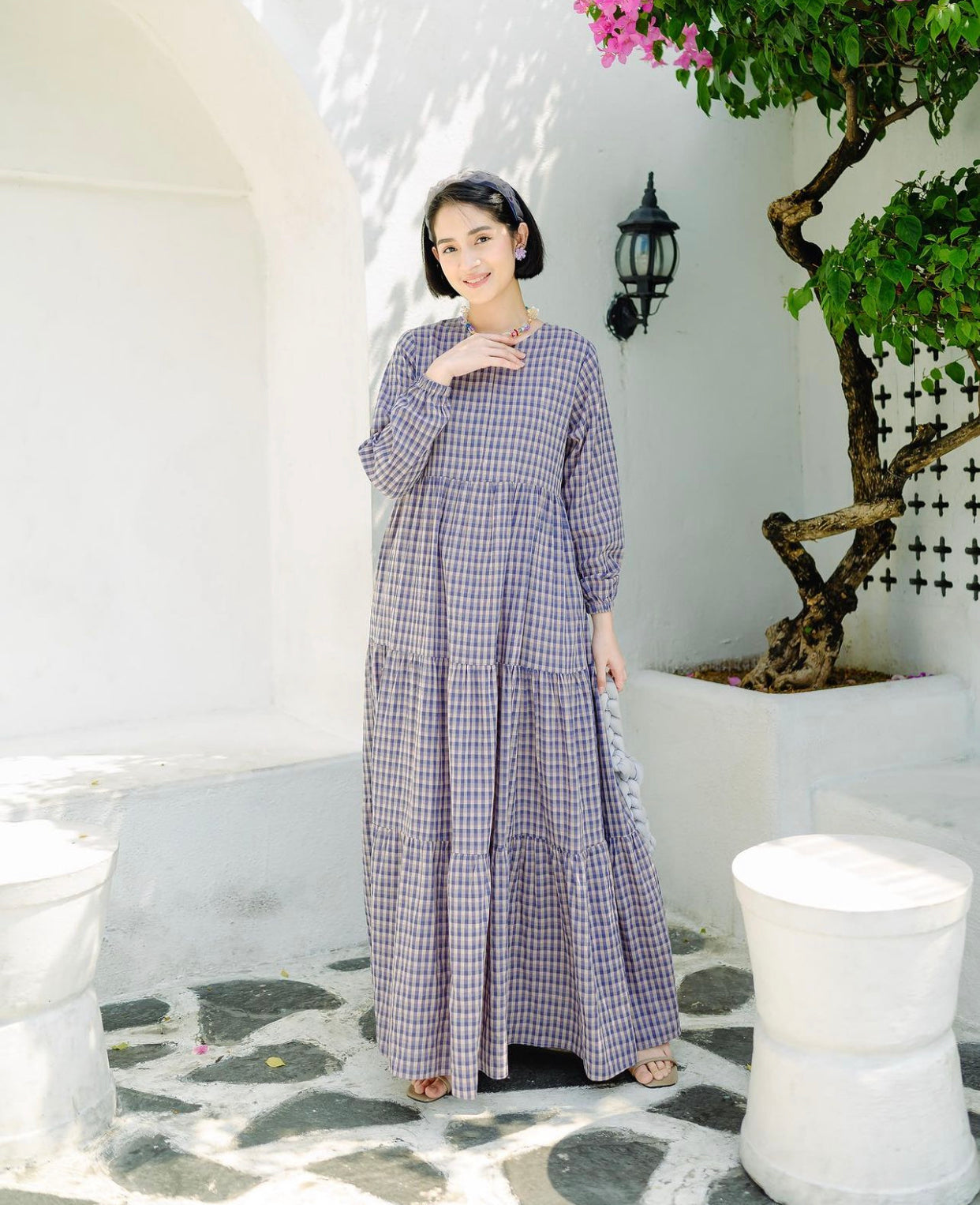 Aurel Dress in Dust Purple